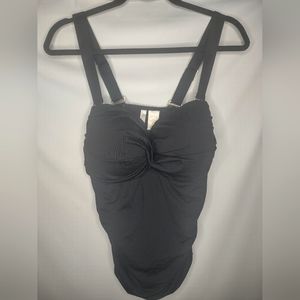 Anne Cole Twist Front Shirred Tankini Sz 16W, NWT